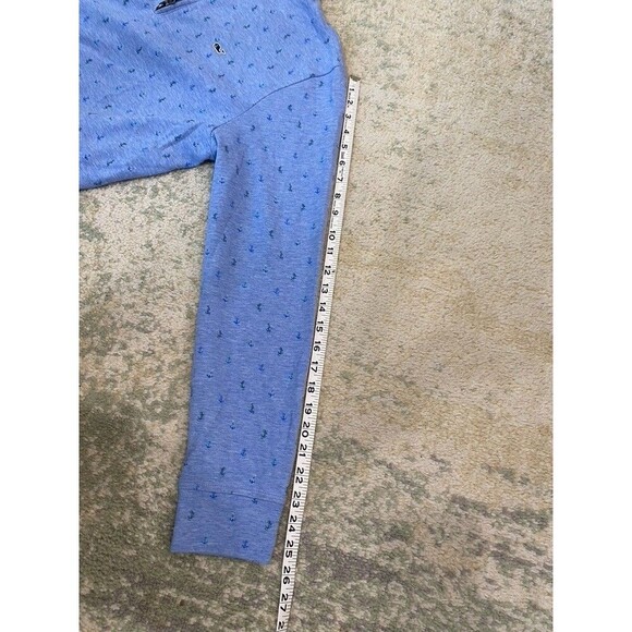 Vineyard Vines Half Zip Sweater Mens Medium Blue Pullover Whale Anchors Cotton - Picture 7 of 9